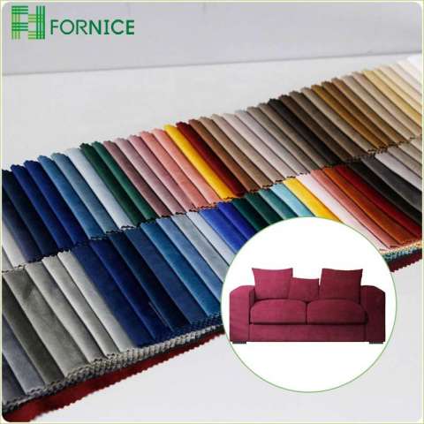 China wholesale 84 colors 100% polyester warp knitted plain dyed holland velvet fabrics for sofa